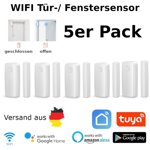 Wifi Tür-/Fenster Sensor 5er Pack